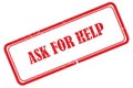 ask for help stamp on white Royalty Free Stock Photo