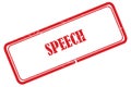 speech stamp on white Royalty Free Stock Photo