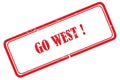 go west stamp on white Royalty Free Stock Photo