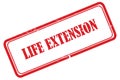 life extension stamp on white