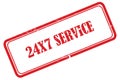 24x7 service stamp on white Royalty Free Stock Photo