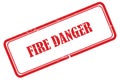 fire danger stamp on white Royalty Free Stock Photo