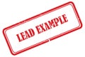 lead example stamp on white Royalty Free Stock Photo