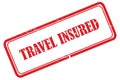 travel insured stamp on white Royalty Free Stock Photo