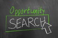 Opportunity search text button arrow on blackboard