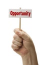 Opportunity Sign In Fist On White