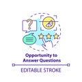 Opportunity to answer questions concept icon