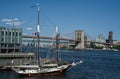 Old sail ship in port of New York Royalty Free Stock Photo