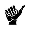 opposable thumb human evolution glyph icon illustration