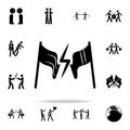 opposing sides flags icon. conflict icons universal set for web and mobile