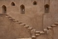 Opposing stairs in clay or mud Jibreen Castle, Oman Royalty Free Stock Photo