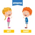 Opposite Adjectives With Cartoon Drawings Royalty Free Stock Photo