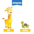 Opposite Adjectives With Cartoon Drawings Royalty Free Stock Photo