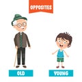 Opposite Adjectives With Cartoon Drawings