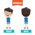 Opposite Adjectives With Cartoon Drawings Royalty Free Stock Photo