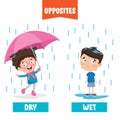 Opposite Adjectives With Cartoon Drawings Royalty Free Stock Photo