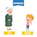 Opposite Adjectives With Cartoon Drawings Royalty Free Stock Photo