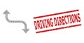 Opposite Bend Arrow Recursive Composition of Opposite Bend Arrow Items and Scratched Driving Directions Seal Stamp Royalty Free Stock Photo