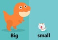 Opposite big and small illustration vector, Opposite English Words big and small on white background.