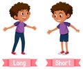Opposite English Words long and short
