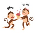 Opposite give and take illustration