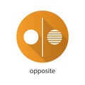 Opposite symbol flat design long shadow glyph icon