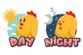 Opposite wordcard day and night vector kids illustration Royalty Free Stock Photo