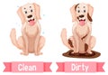 Opposite words for clean and dirty