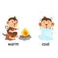 Opposite words warm and cool vector Royalty Free Stock Photo