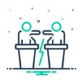 Mix icon for Opposition, debate and quarrel Royalty Free Stock Photo