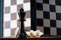 opposition of King chess piece against chess board