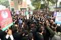 Opposition party protest to mark International Human Rights Day in Dhaka. Royalty Free Stock Photo