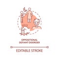 Oppositional defiant disorder terracotta concept icon