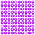 100 oppression icons set purple