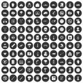 100 oppression icons set black circle Royalty Free Stock Photo