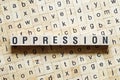 Oppression word concept on cubes