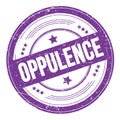 OPPULENCE text on violet indigo round grungy stamp Royalty Free Stock Photo