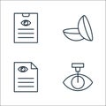 Opthalmology line icons. linear set. quality vector line set such as laser surgery, diagnose, contact lens