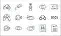 Opthalmology line icons. linear set. quality vector line set such as diagnose, myopia, myopia, eye, notification, eye