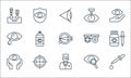 Opthalmology line icons. linear set. quality vector line set such as eyedropper, ophthalmologist, eye care, eye test, target, cry