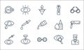 opthalmology line icons. linear set. quality vector line set such as ophthalmologist, testing glasses, eyedropper, eye test, laser