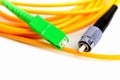Optic cable link plug connector Royalty Free Stock Photo