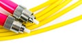 Optic cable link plug connector Royalty Free Stock Photo