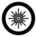 Optic connector port fiber cable laser beam icon in circle round black color vector illustration image solid outline style Royalty Free Stock Photo