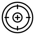 Optic crosshair sight icon, outline style