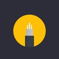 Optic fiber cable vector icon in flat style