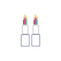 optic fiber cable vector icon illustration design template Royalty Free Stock Photo