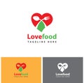Love food-Abstract restaurant logo design template.