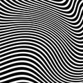 Optical art abstract background wave design black and white.Abstract pattern of wavy stripes or rippled 3D relief. Royalty Free Stock Photo