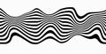 Optical art abstract background wave design black and white. Optical stripe with wavy line in futuristic retro style Royalty Free Stock Photo